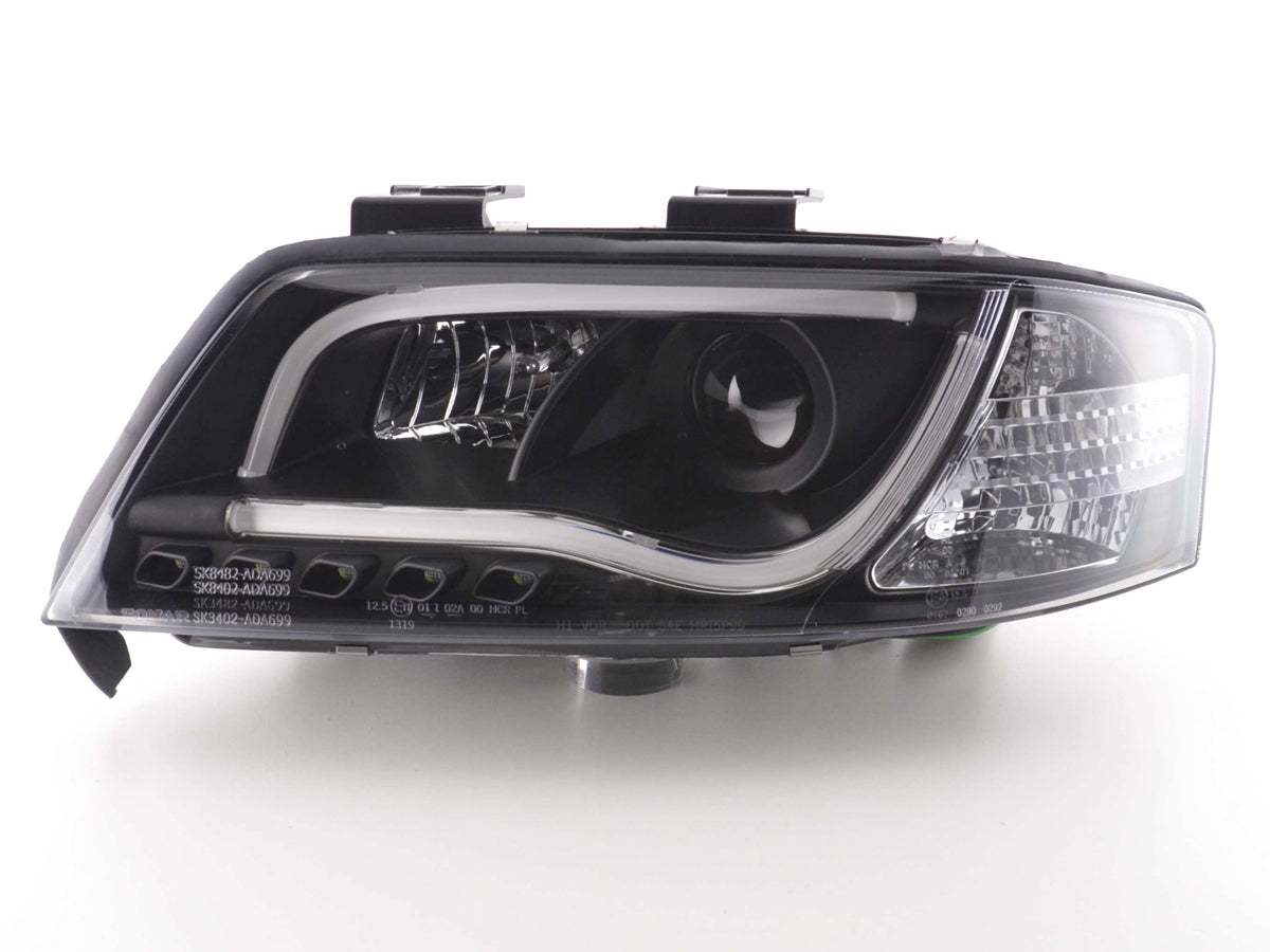 Scheinwerfer Set Daylight LED Tagfahrlicht Audi A6 Typ 4B 97-01 schwarz Scheinwerfer Set Daylight LED Tagfahrlicht Audi A6 Typ 4B 97-01 schwarz